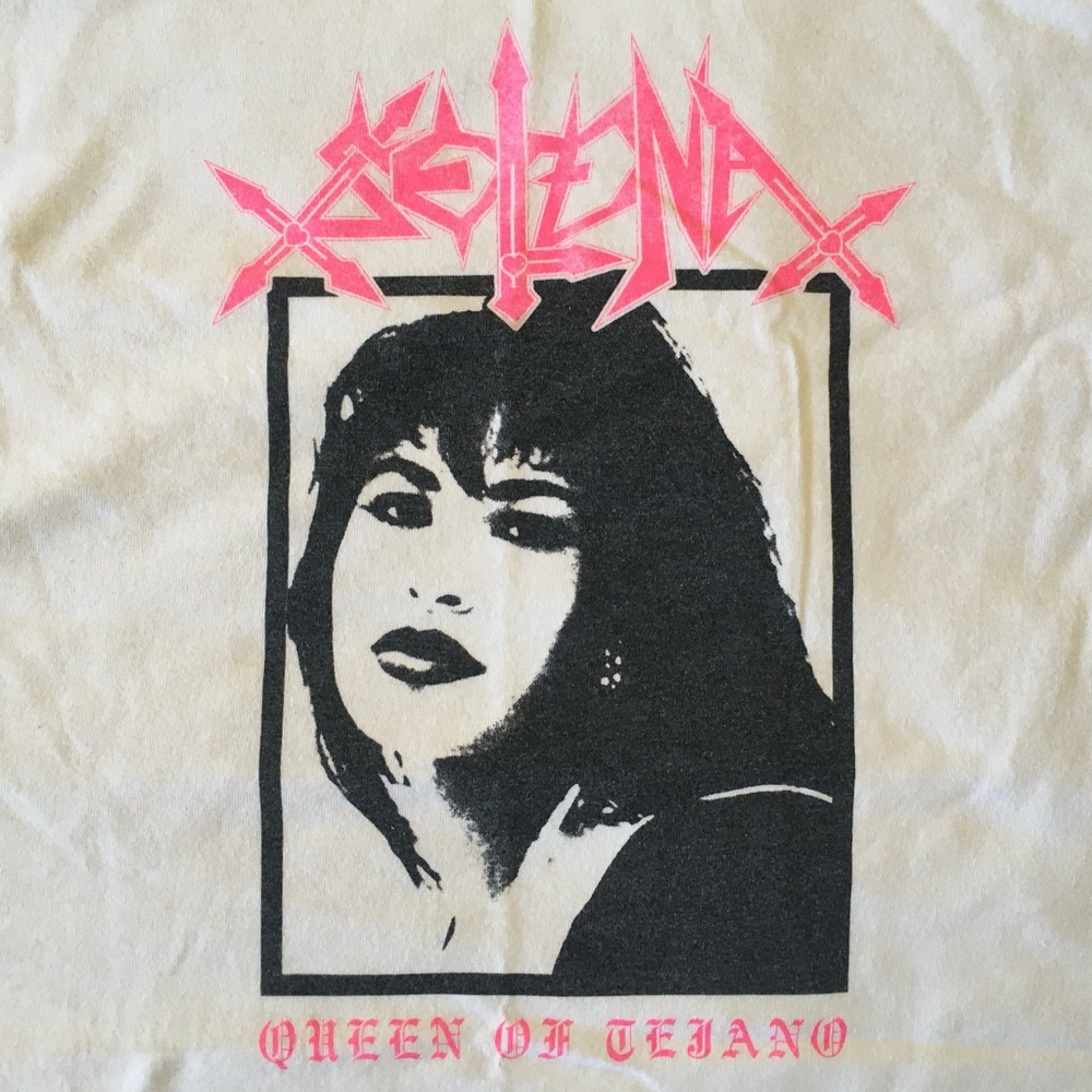 Selena Queen of Tejano metal logo t-shirt